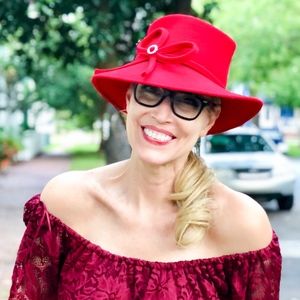 Vintage Wool Felt Red Hat Made In Italy